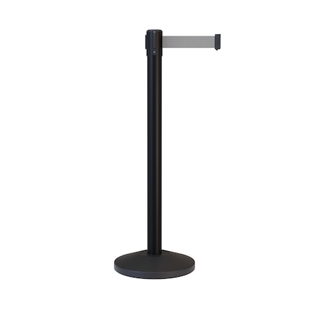 Stanchion Belt Barrier Black Post 13ft. Lt Gry Belt